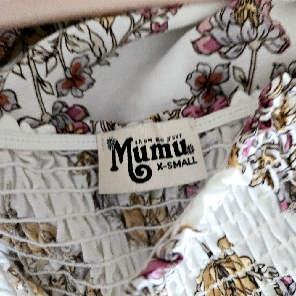 Show Me Your MuMu Raquel Floral Paisley Smocked Off The Shoulder Peasant Top XS - Picture 4 of 6